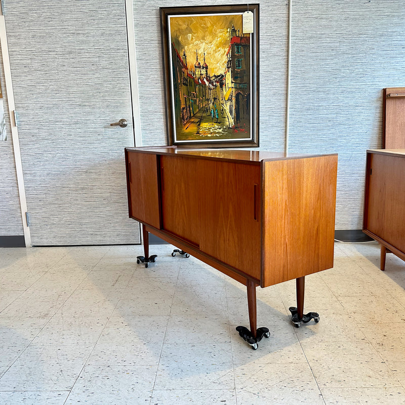 Compact Scandinavian Modern Teak 3 Door Sideboard