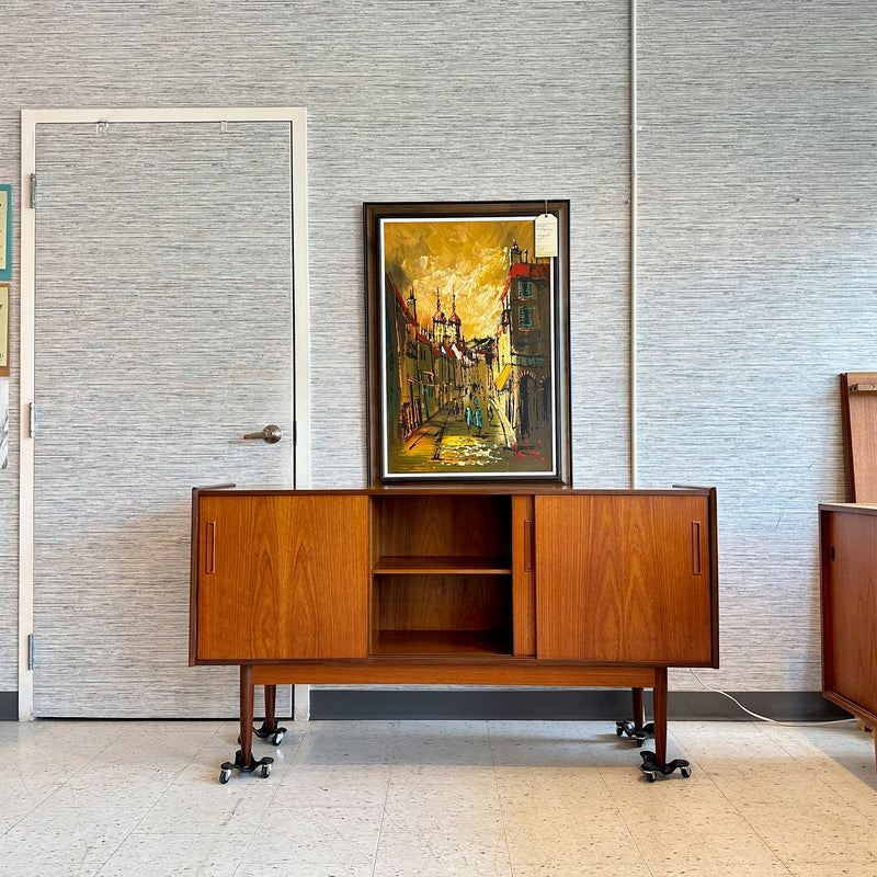 Compact Scandinavian Modern Teak 3 Door Sideboard