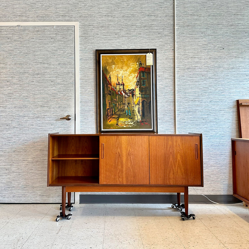 Compact Scandinavian Modern Teak 3 Door Sideboard