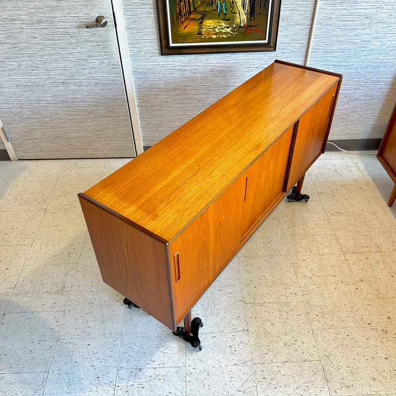 Compact Scandinavian Modern Teak 3 Door Sideboard