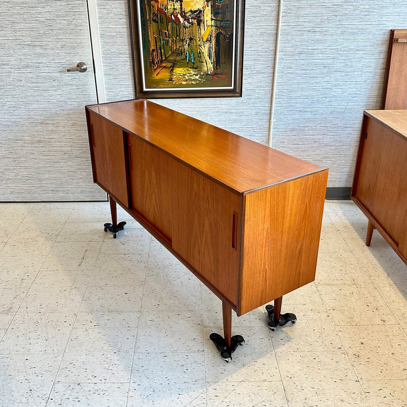 Compact Scandinavian Modern Teak 3 Door Sideboard