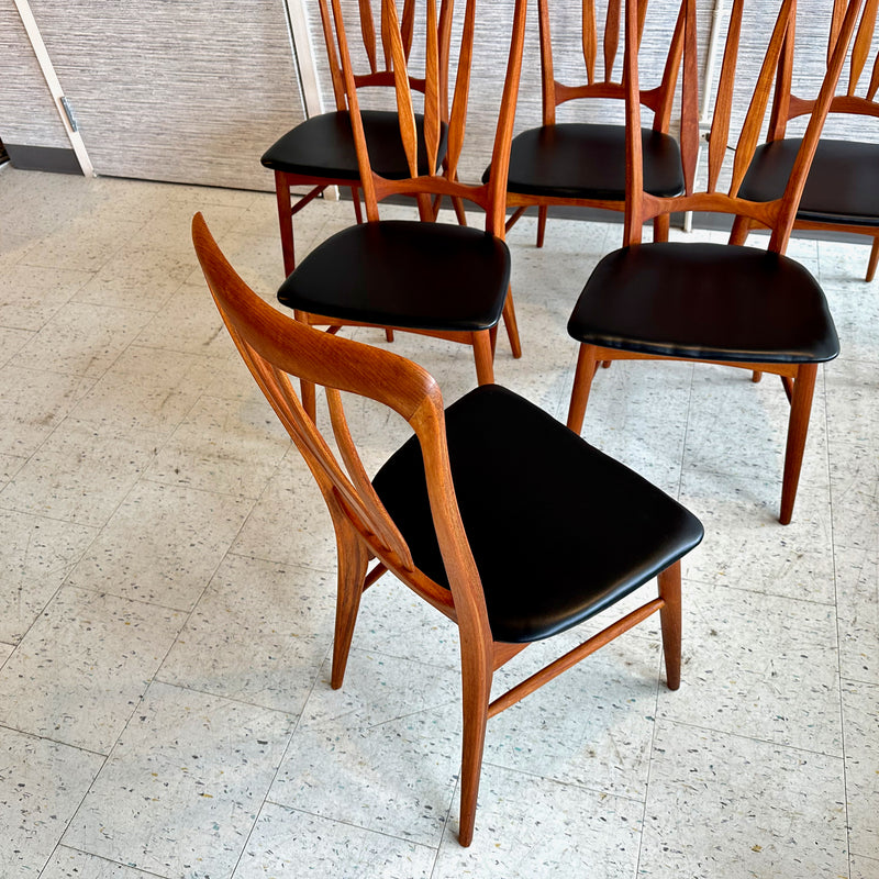 Danish Modern Teak Dining Chairs By Niels Koefoed Model Ingrid