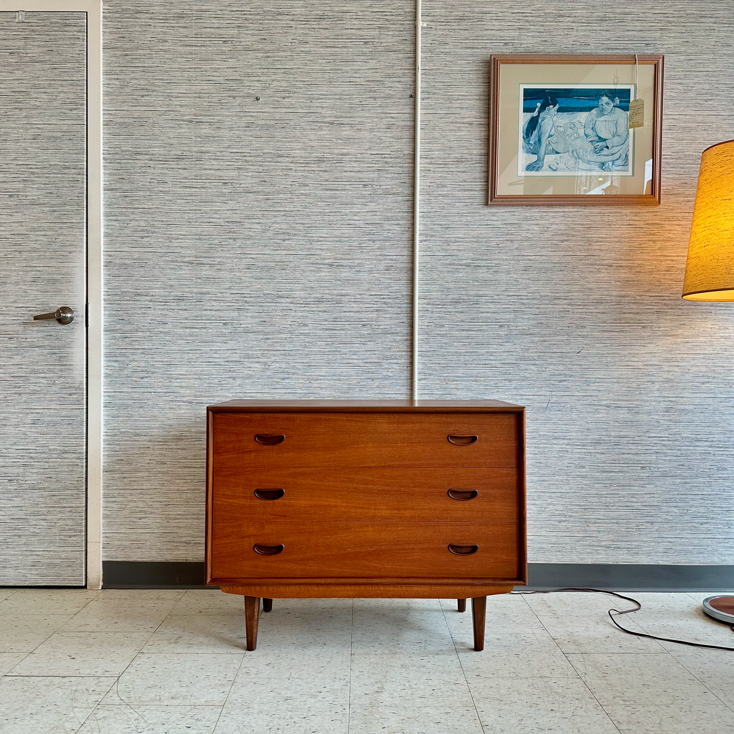 Mid-Century Modern Teak 3-Drawer Dresser Or Bedside Chest — Circa