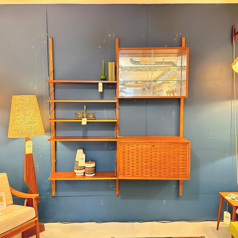 2 Section Danish Modern Teak Wall Unit By Poul Cadovius