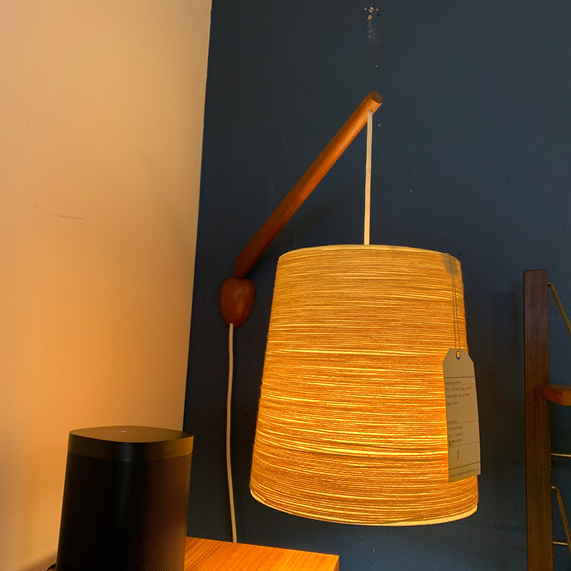 Mid-Century Teak Arm Swivel Wall Lamp By Lotte