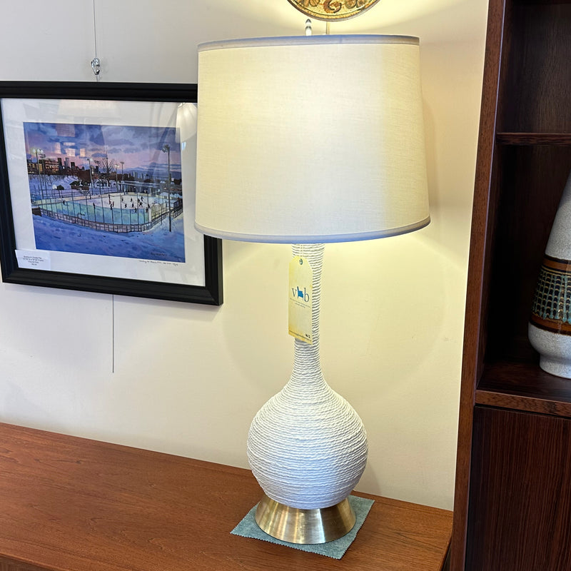 Large Mid-Century Ceramic And Brass Table Lamps