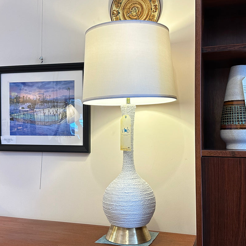 Large Mid-Century Ceramic And Brass Table Lamps