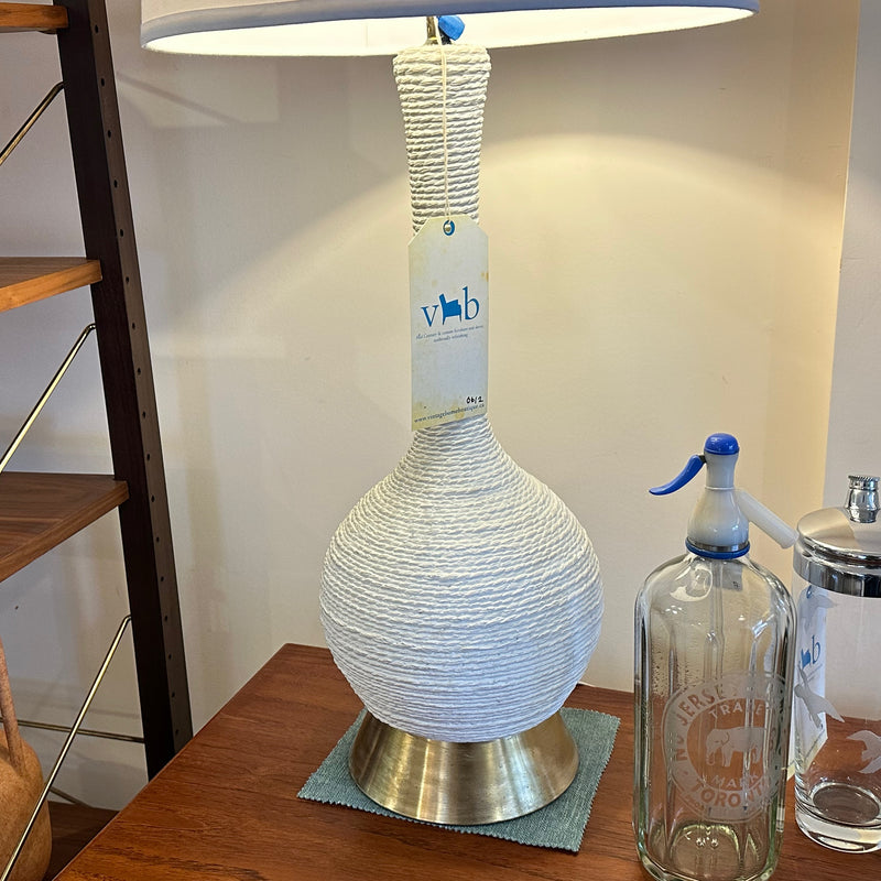 Large Mid-Century Ceramic And Brass Table Lamps