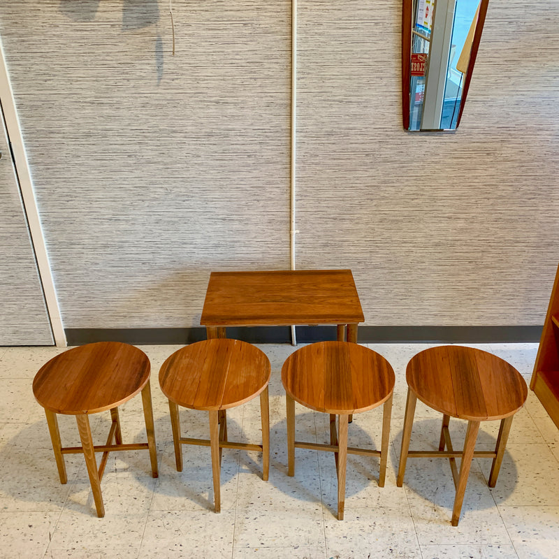 Mid-Century Modern Teak Nesting Tables Set Of 5