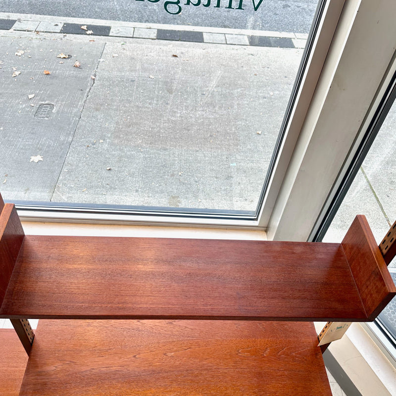 2 Section Mid-Century Free Standing Wall Unit By REFF In Teak