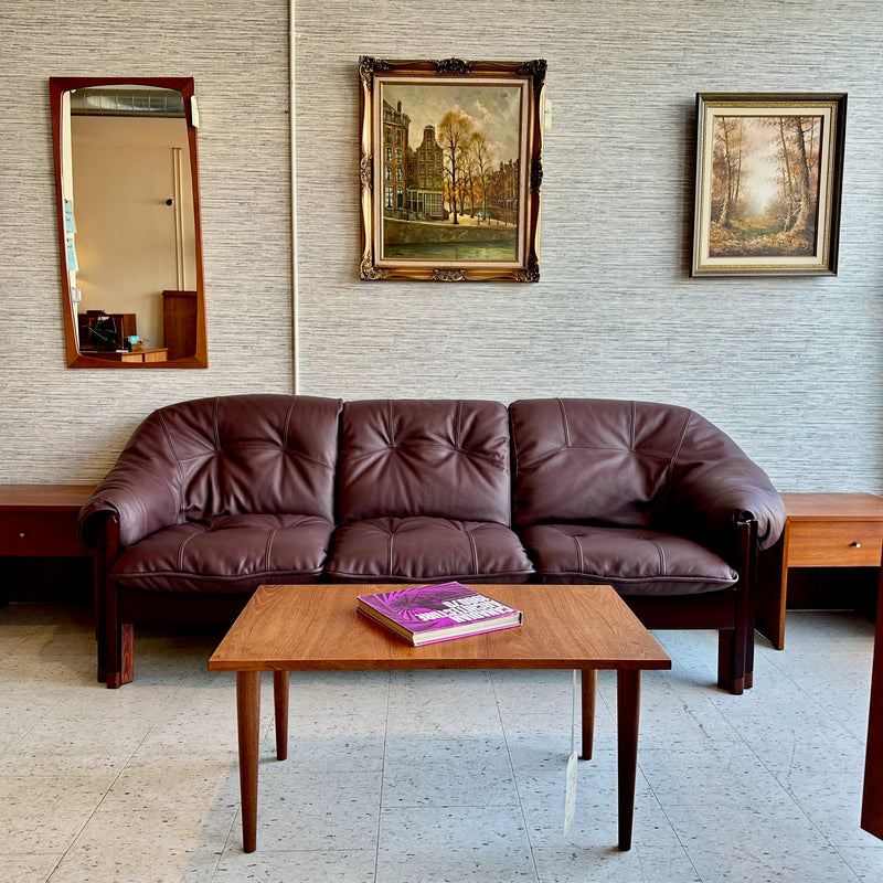 Brazilian Modern Rosewood And Leather Sofa By Jean Gillon For Probel