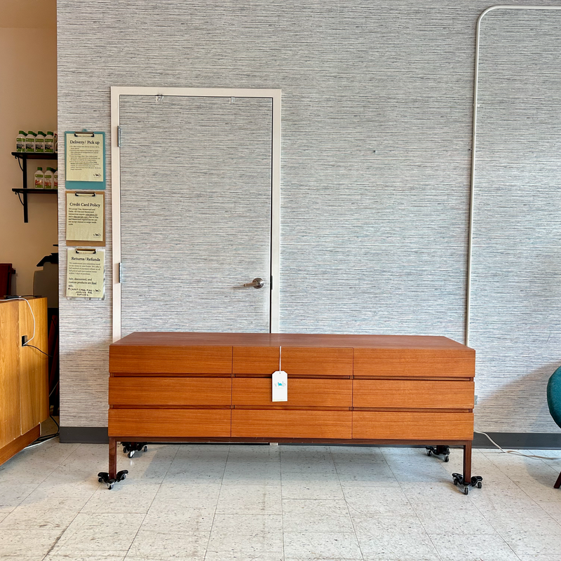 Canadian Mid-Century Modern Teak 9 Drawer Dresser By REFF Furniture