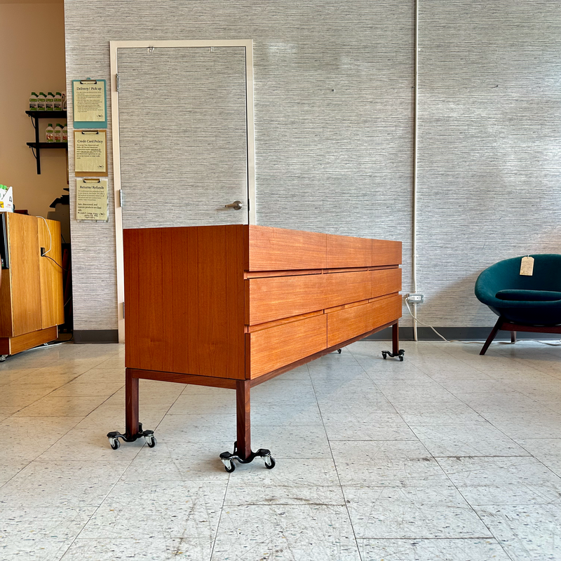 Canadian Mid-Century Modern Teak 9 Drawer Dresser By REFF Furniture