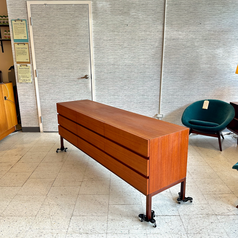 Canadian Mid-Century Modern Teak 9 Drawer Dresser By REFF Furniture