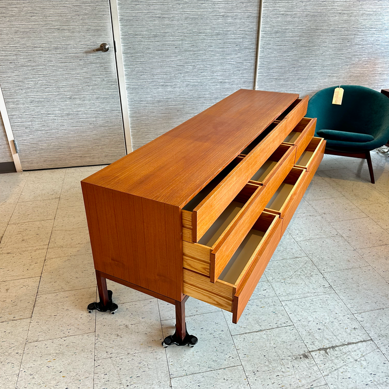Canadian Mid-Century Modern Teak 9 Drawer Dresser By REFF Furniture