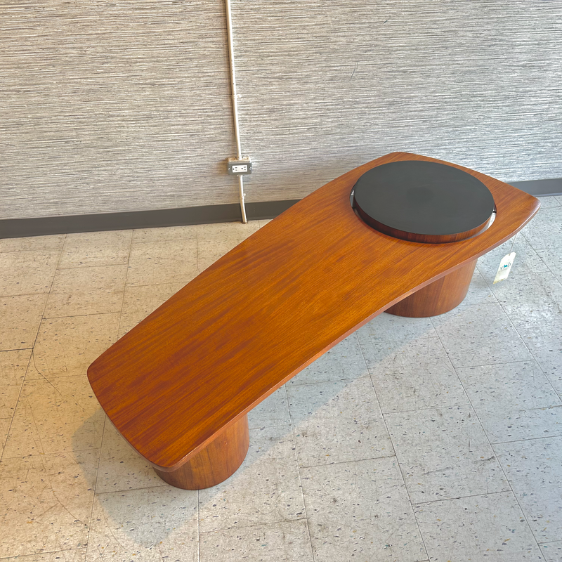 Canadian Mid-Century Teak Drum Coffee Table By R.S. Associates