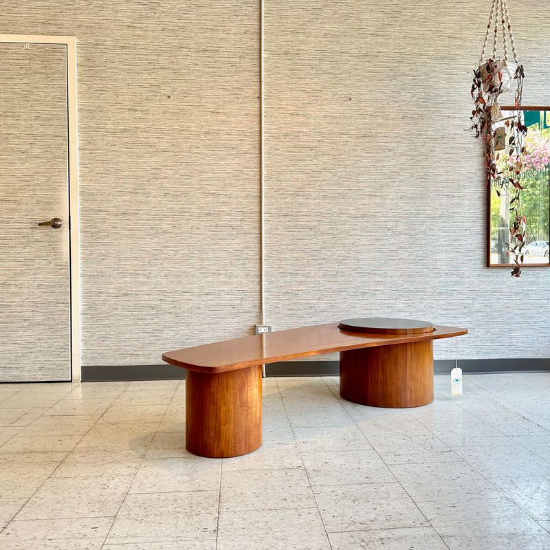 Canadian Mid-Century Teak Drum Coffee Table By R.S. Associates