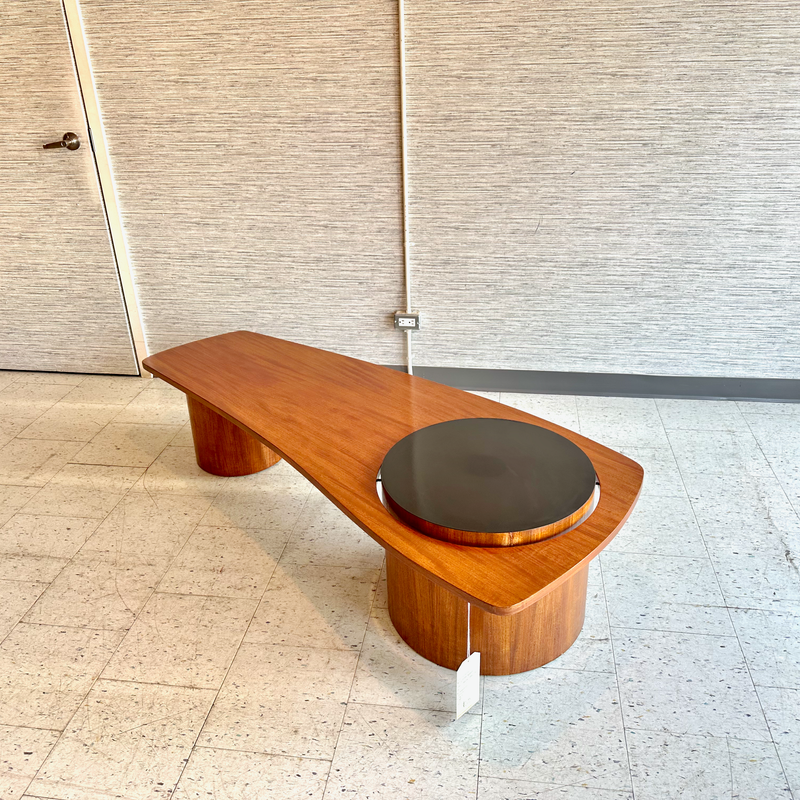 Canadian Mid-Century Teak Drum Coffee Table By R.S. Associates