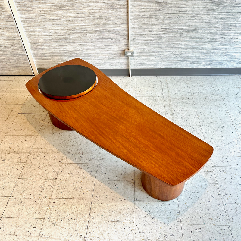 Canadian Mid-Century Teak Drum Coffee Table By R.S. Associates