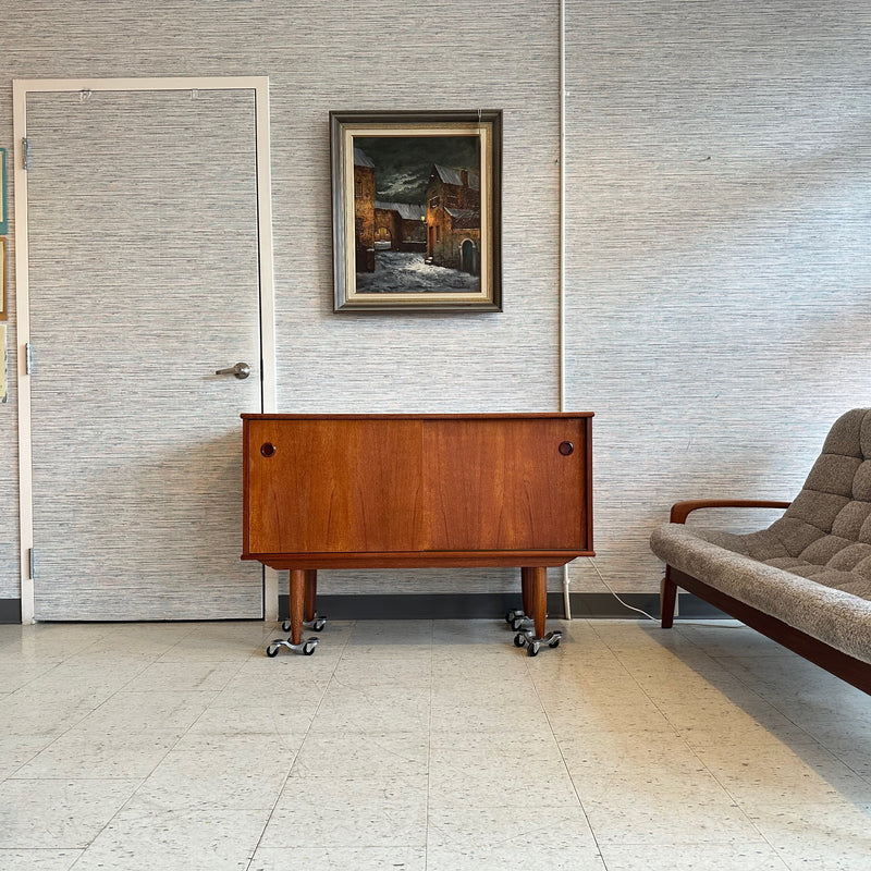 Compact 2 Door Mid-Century Modern Teak Sideboard