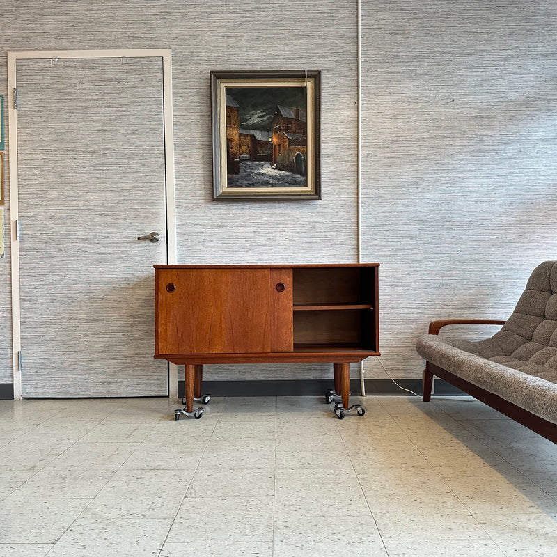 Compact 2 Door Mid-Century Modern Teak Sideboard