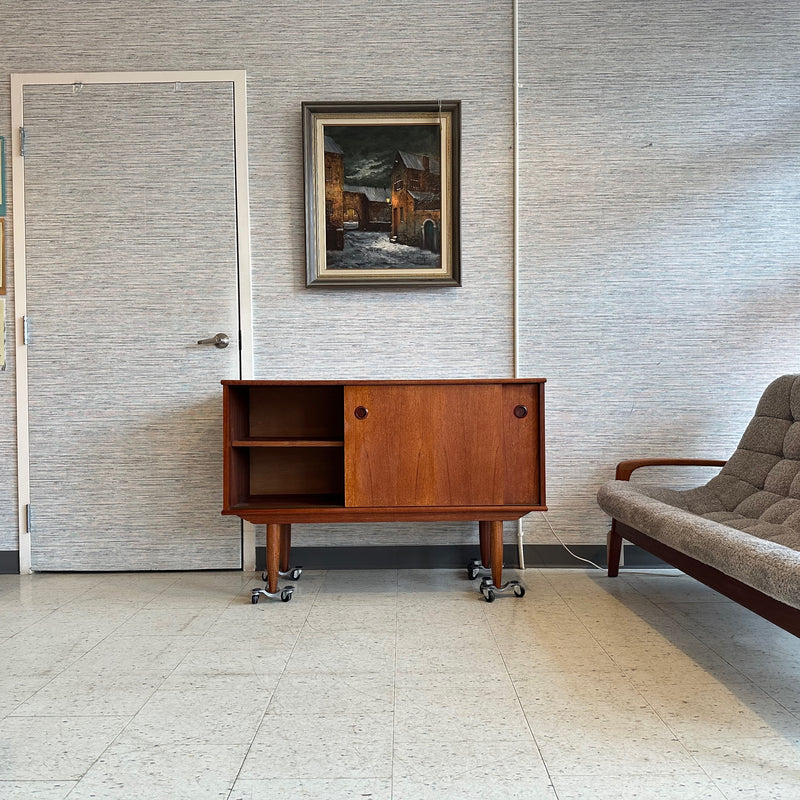 Compact 2 Door Mid-Century Modern Teak Sideboard