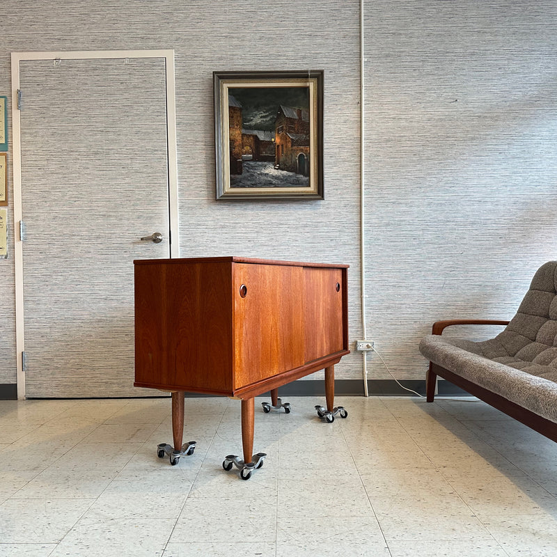 Compact 2 Door Mid-Century Modern Teak Sideboard