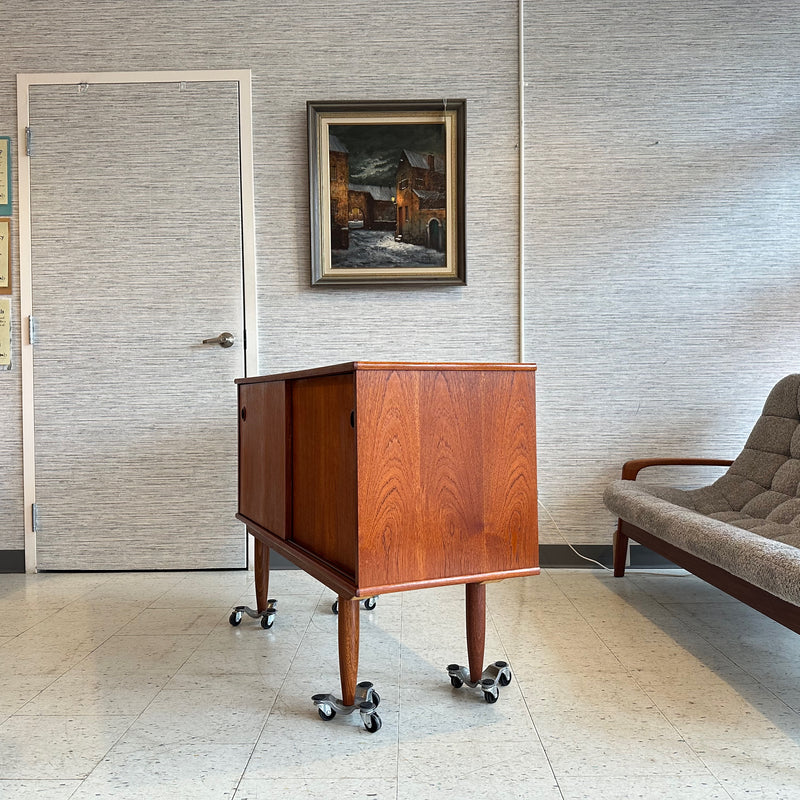 Compact 2 Door Mid-Century Modern Teak Sideboard