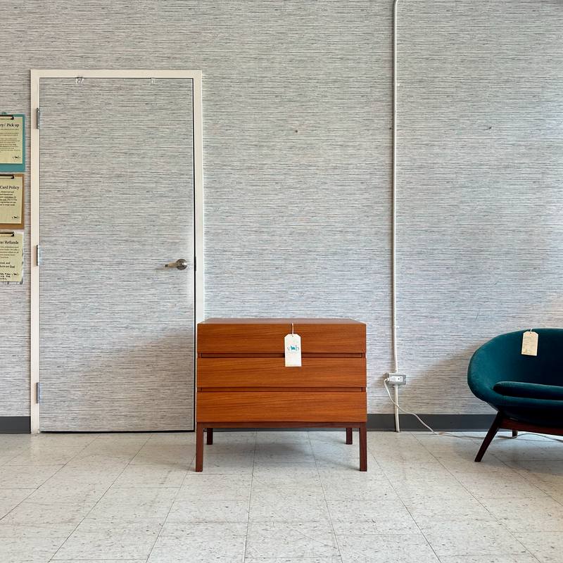 Compact Canadian Mid-Century Teak 3 Drawer Dresser By REFF