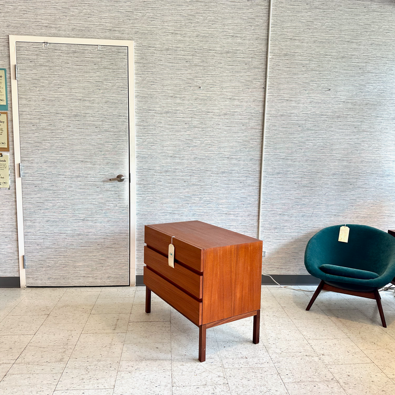 Compact Canadian Mid-Century Teak 3 Drawer Dresser By REFF