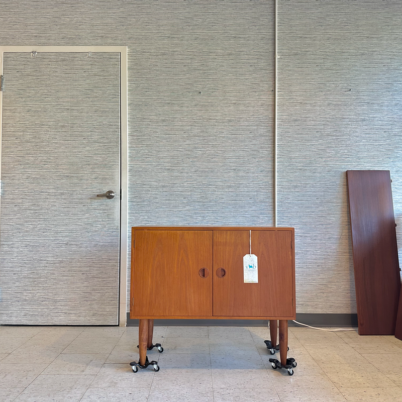 Compact Danish Mid-Century Teak 2 Door Cabinet