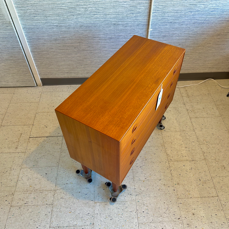 Compact Danish Mid-Century Teak 4 Drawer Cabinet