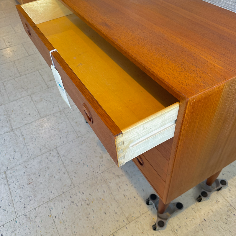 Compact Danish Mid-Century Teak 4 Drawer Cabinet