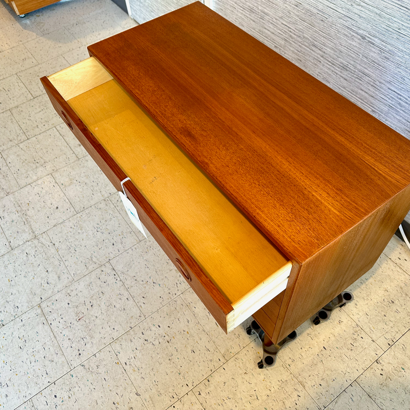 Compact Danish Mid-Century Teak 4 Drawer Cabinet