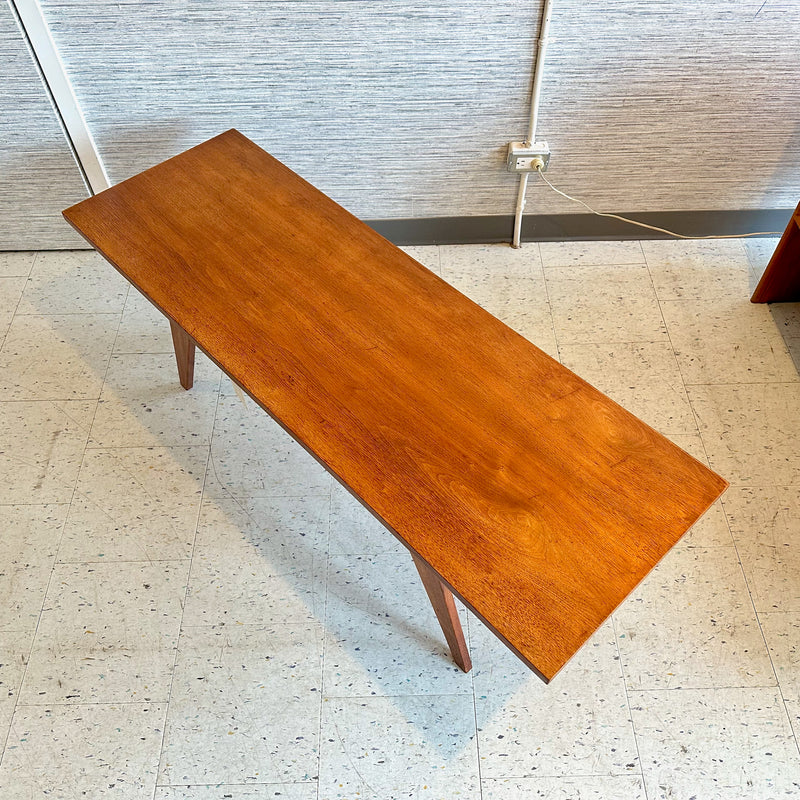 Compact Mid-Century Teak Coffee Table With Lower Shelf