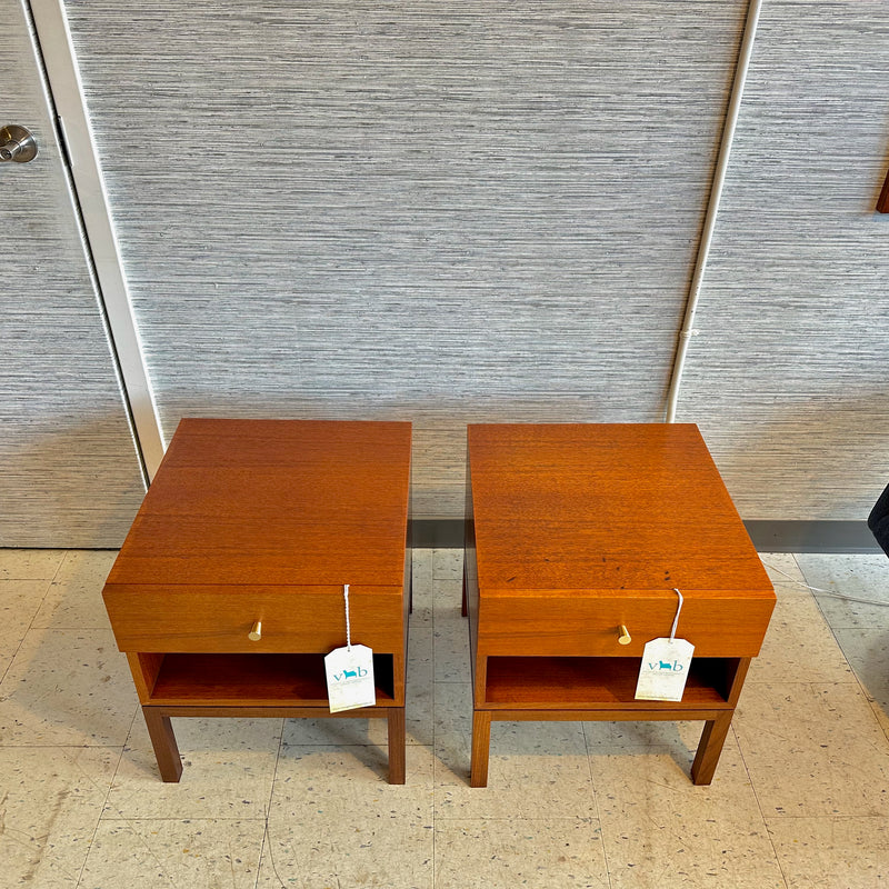 Compact Mid-Century Teak Side Tables With Drawer By REFF