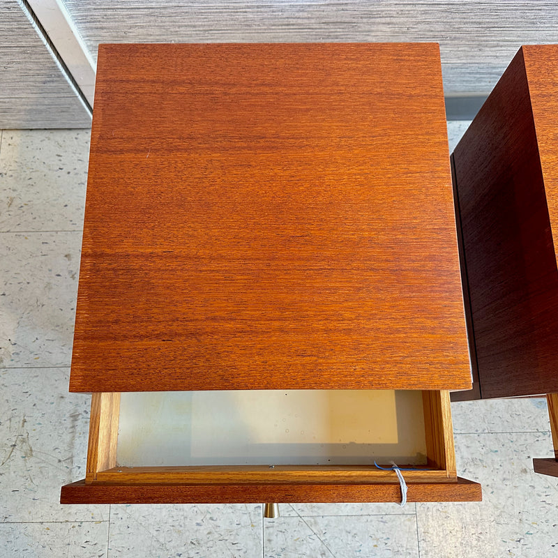 Compact Mid-Century Teak Side Tables With Drawer By REFF