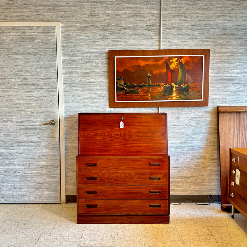 Compact Danish Modern Secretary Desk By Arne Wahl Iversen In Brazilian Rosewood