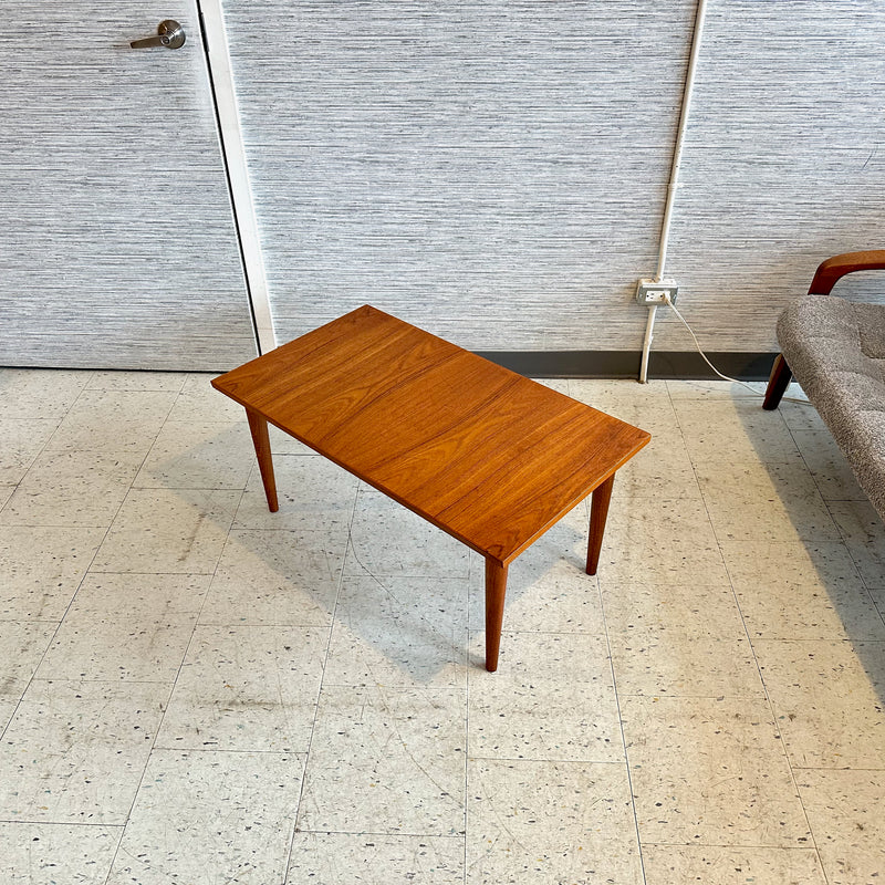 Compact Danish Modern Teak Coffee Table With McCobb Legs