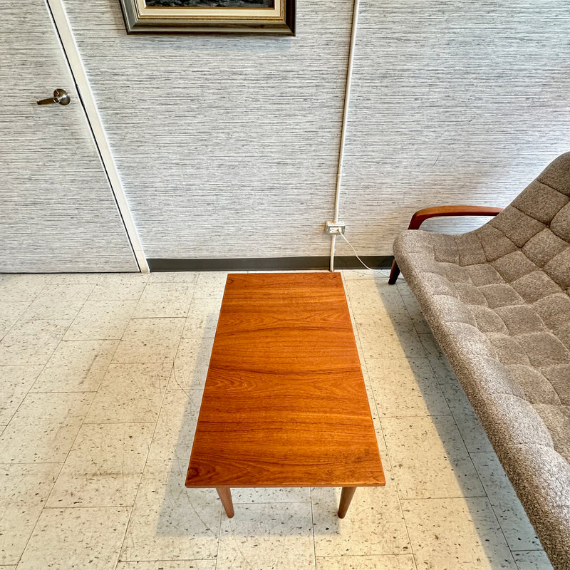 Compact Danish Modern Teak Coffee Table With McCobb Legs