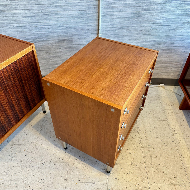 Compact Italian Modern Teak And Rosewood Cabinets