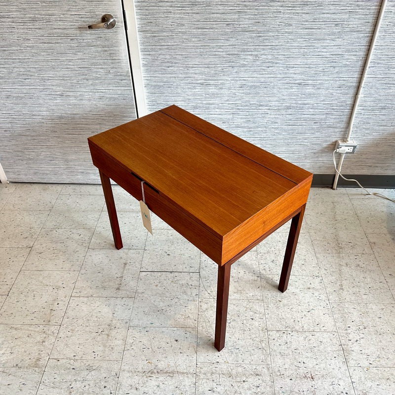 Compact Mid-Century Modern Teak Entry Table Or Vanity By REFF