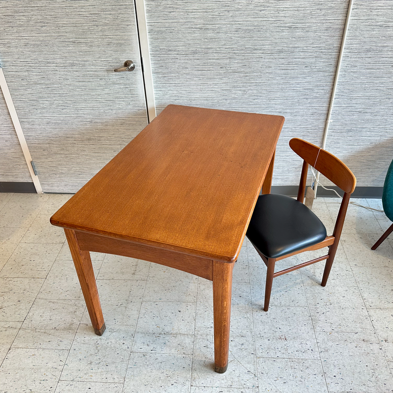 Compact Mid-Century Oak Desk With Drawer