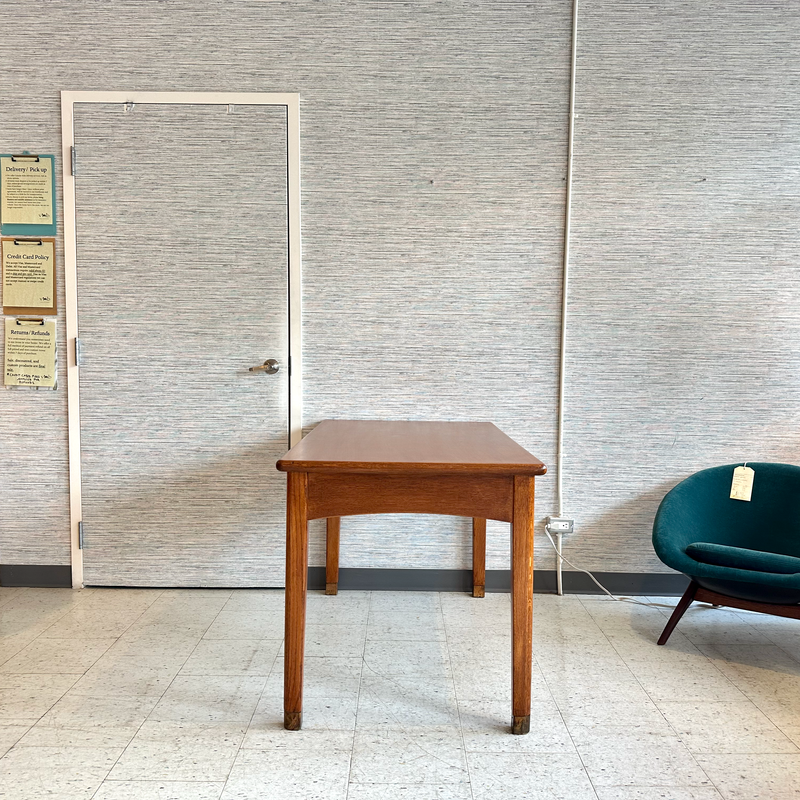 Compact Mid-Century Oak Desk With Drawer