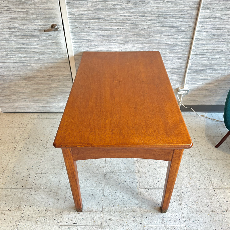 Compact Mid-Century Oak Desk With Drawer