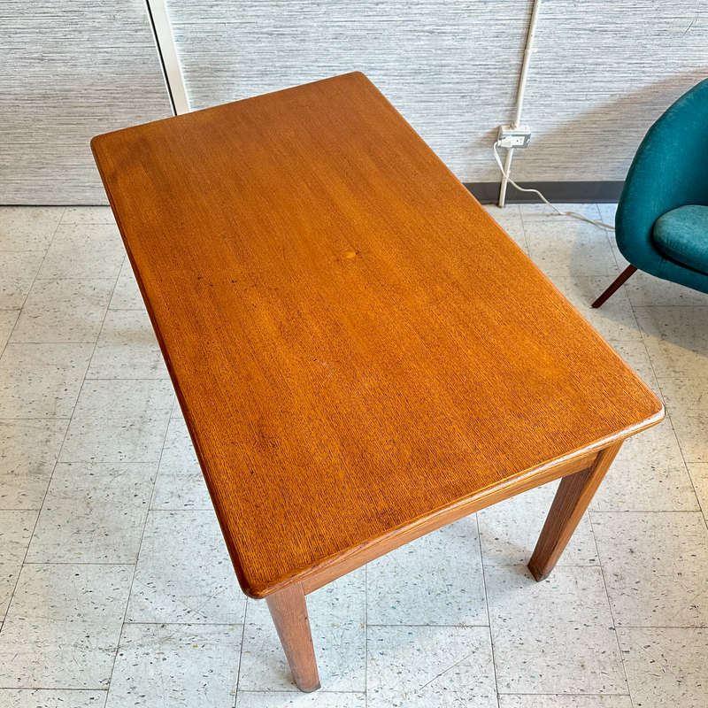 Compact Mid-Century Oak Desk With Drawer