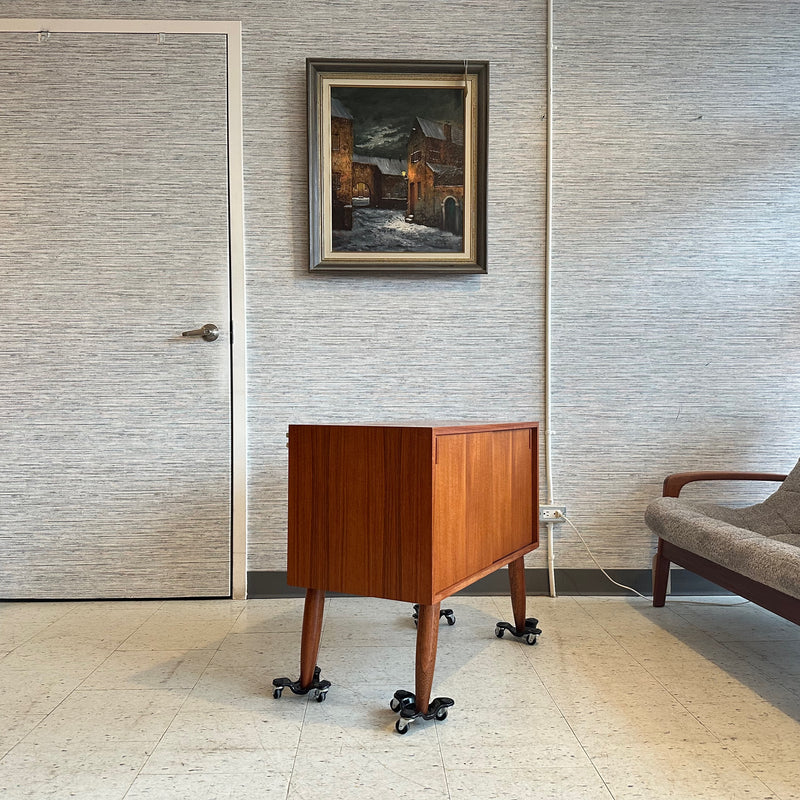 Compact Mid-Century Teak Media Cabinet Or Bar