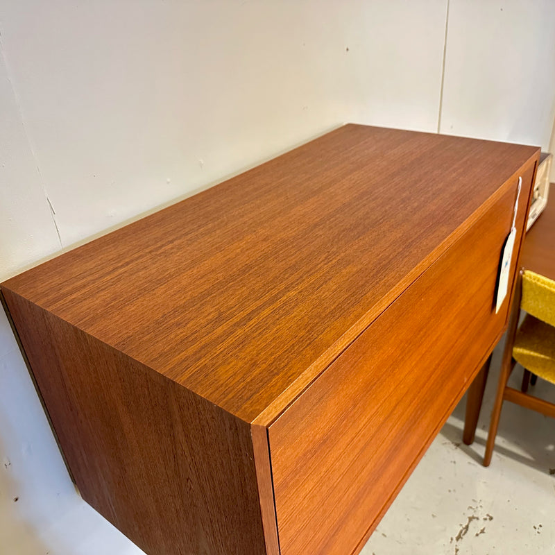 Compact Mid-Century Teak Wall Mount Cabinet