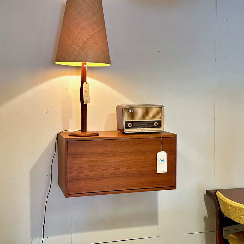 Compact Mid-Century Teak Wall Mount Cabinet