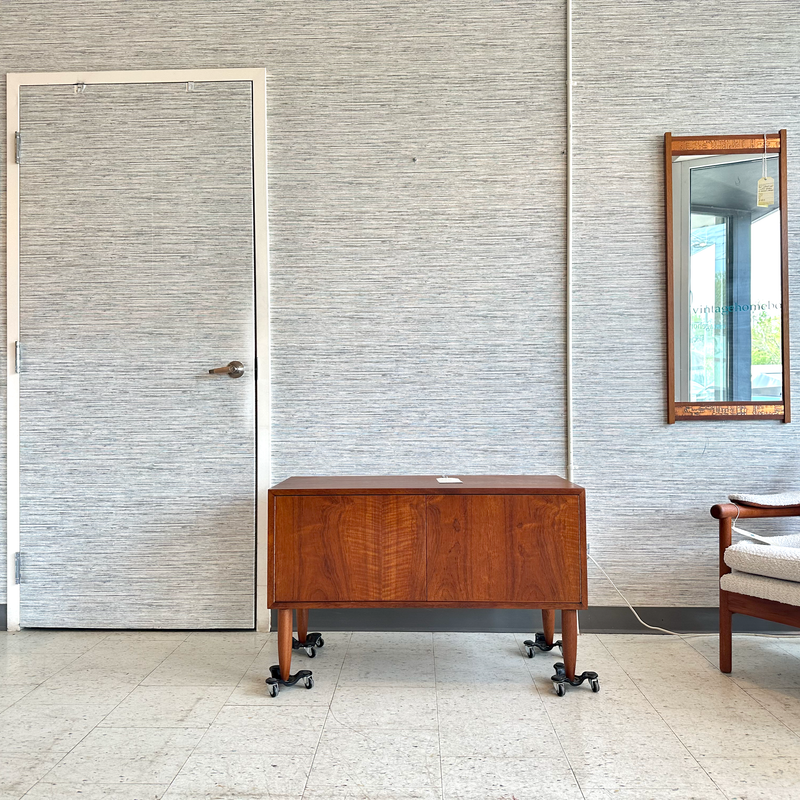 Compact Teak Media Unit On Solid Teak Legs